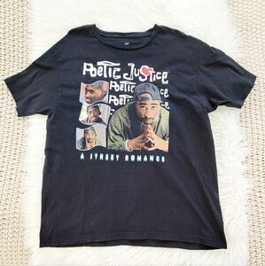 Poetic Justice 2 Pac Graphic T Shirt Men’s Large Black Crew